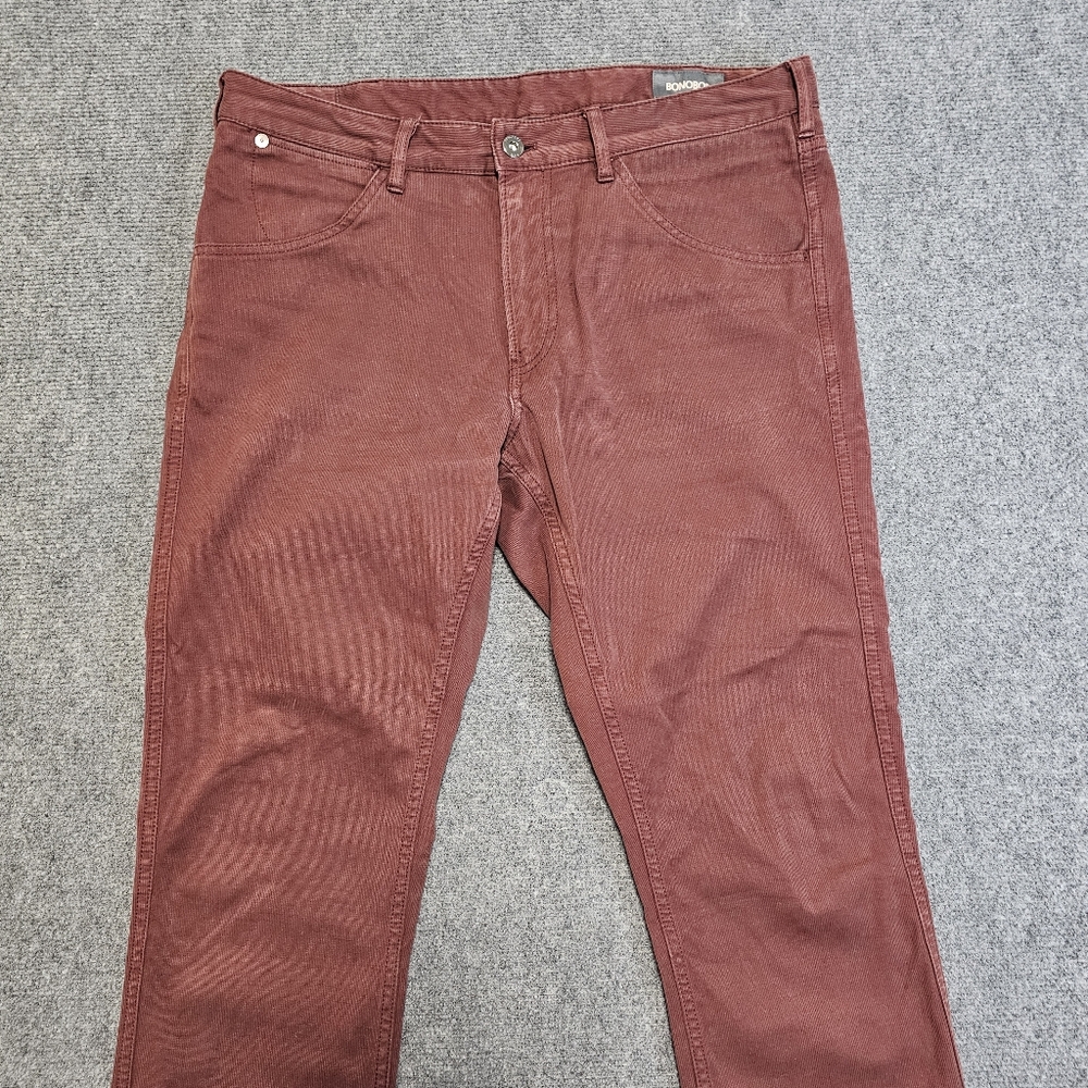Bonobos Travel Pants 34x30 Brick Red Athletic Outdoor Mens Tailored Fit Stretch - Picture 2 of 13